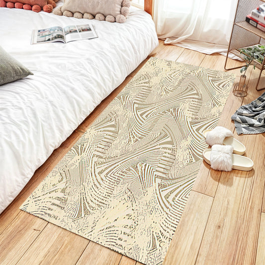 Modern Golden Beige Runner - Art World Gallery