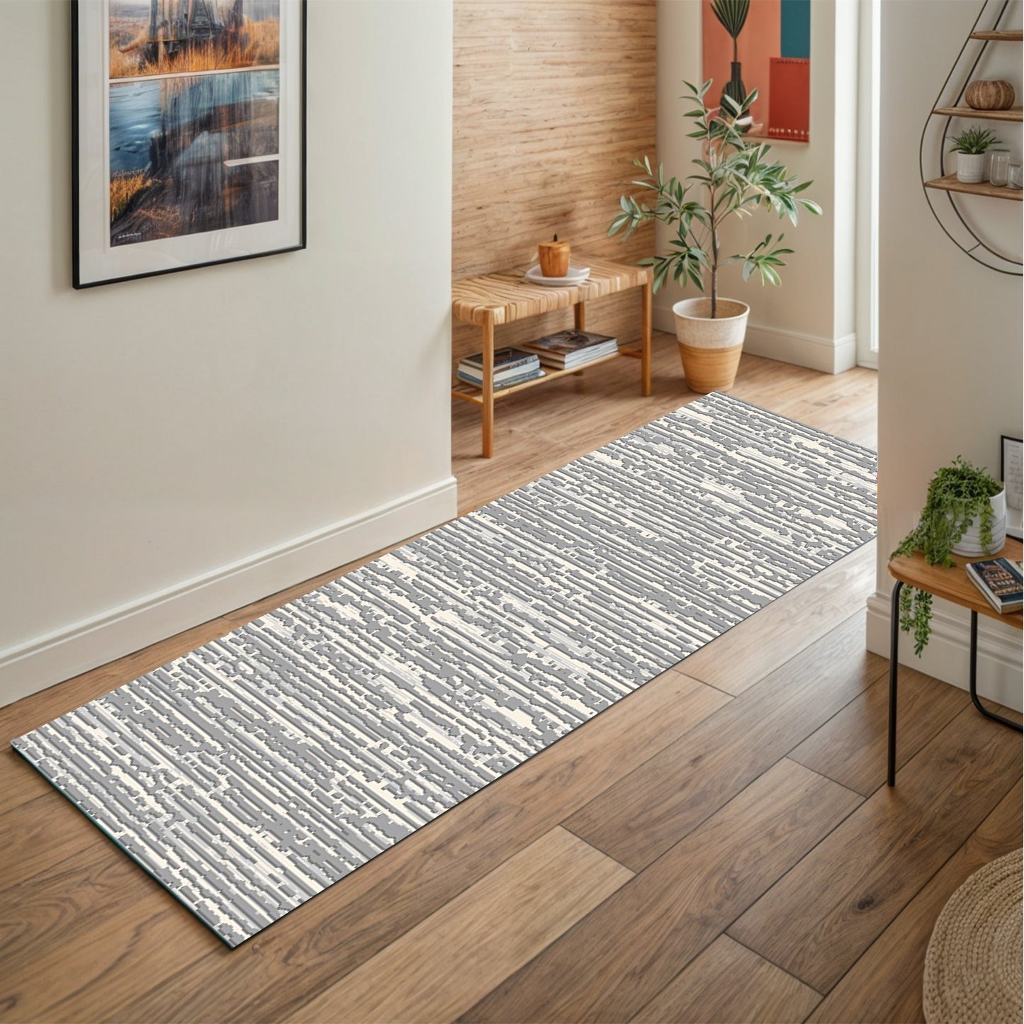 Modern Grey Runner - Art World Gallery