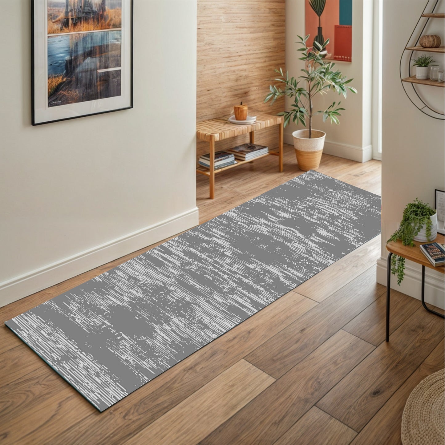 Modern Grey Runner - Art World Gallery