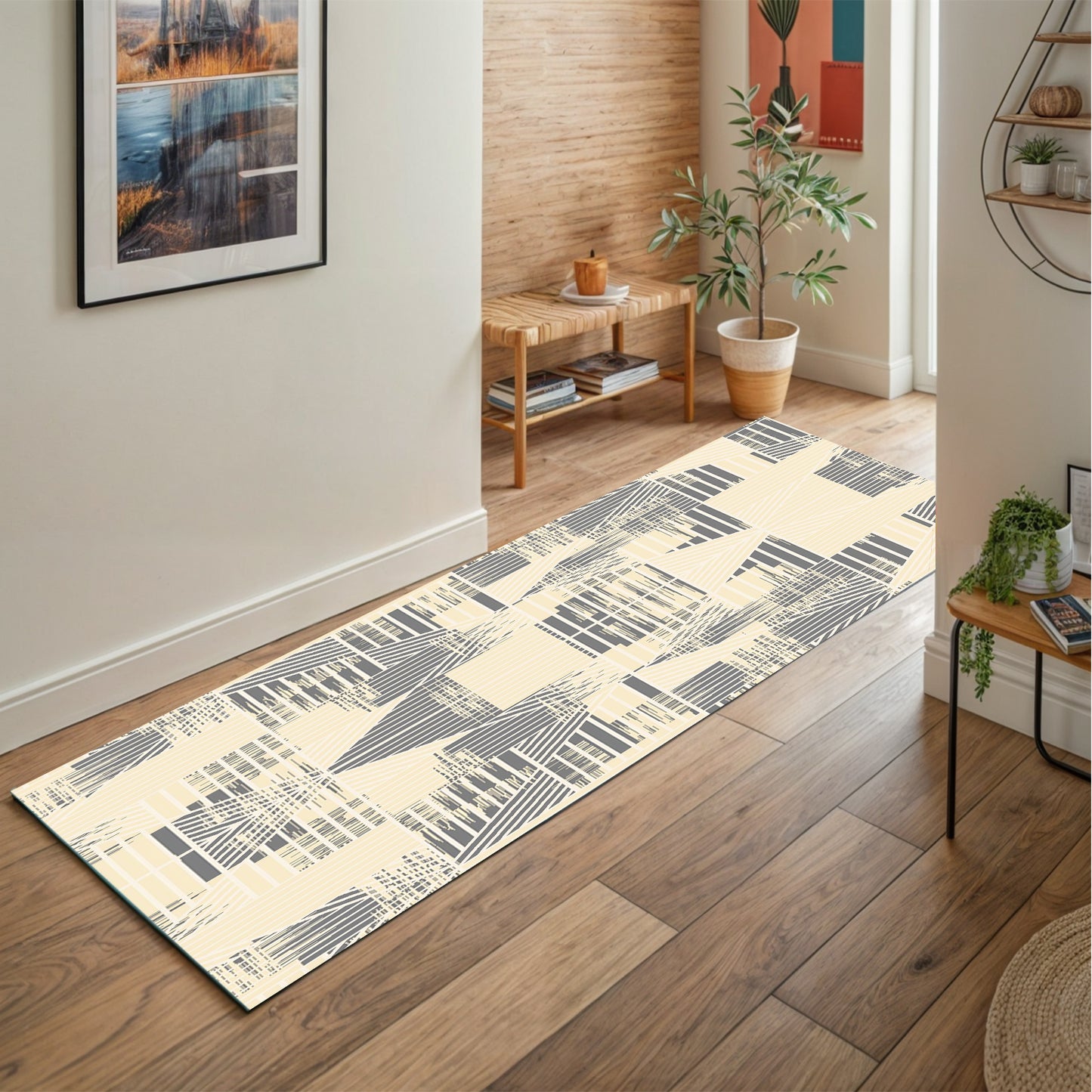 Modern Grey Runner - Art World Gallery