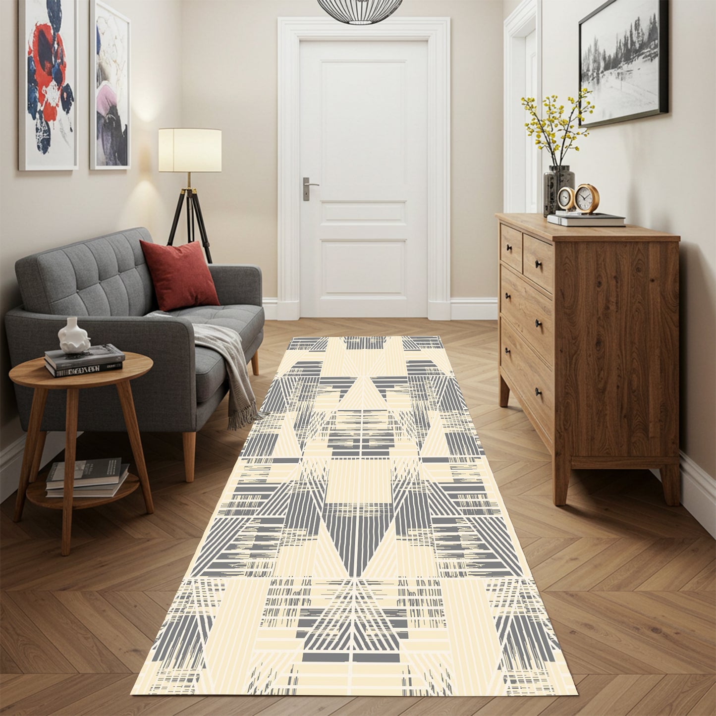 Modern Grey Runner - Art World Gallery