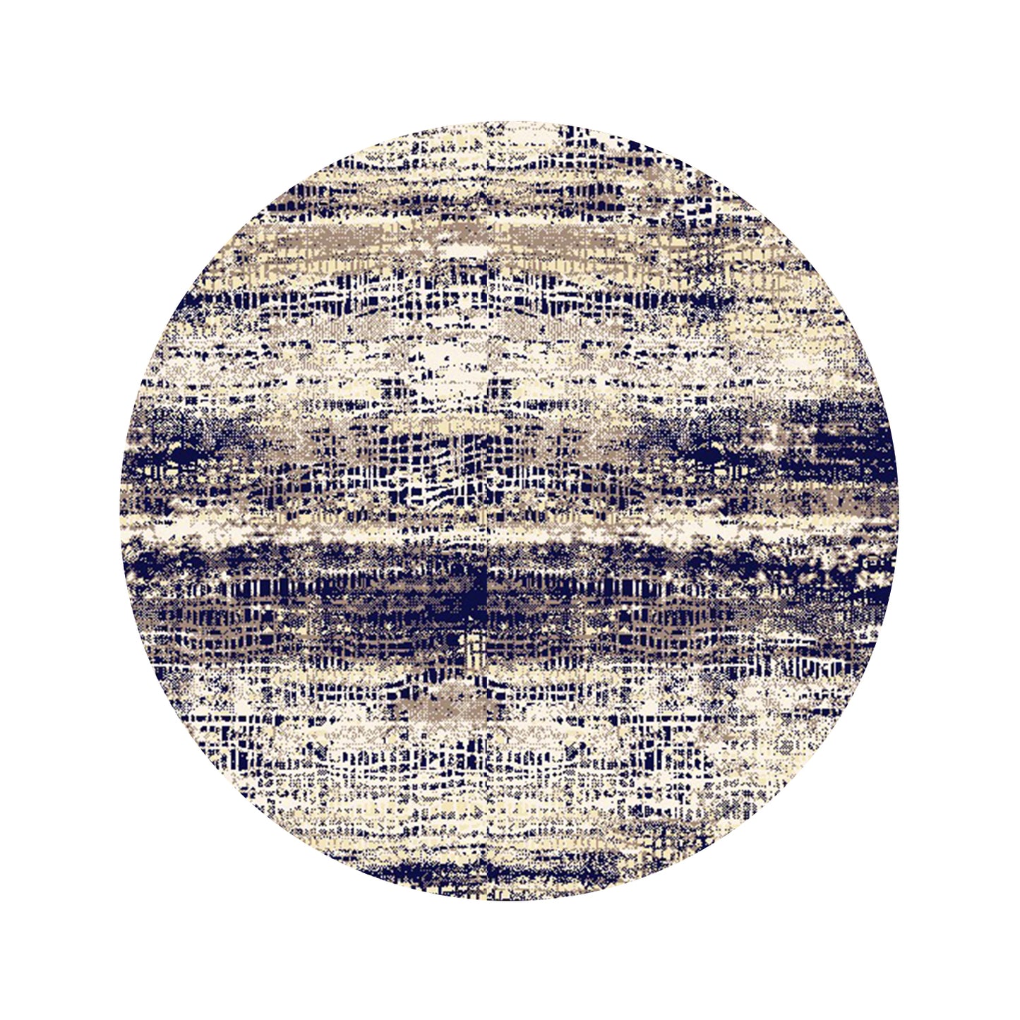 Modern Navy Round Carpet - Art World Gallery