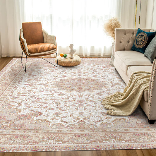 Persian Luxurious Rug – Classic Elegance in Beige & Cream - Art World Gallery