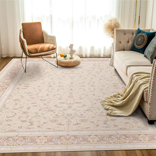 Persian Luxurious Rug – Classic Elegance in Beige & Cream - Art World Gallery