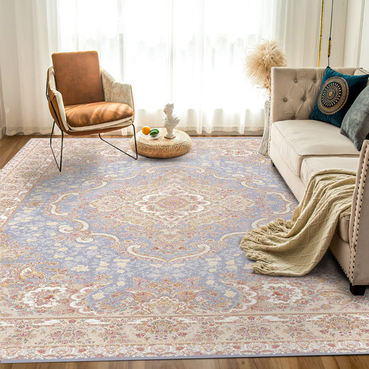 Persian Luxurious Rug – Classic Elegance in Blue & Beige - Art World Gallery