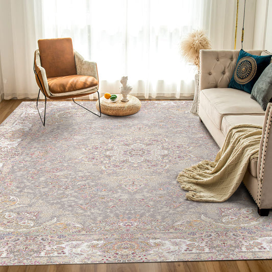 Persian Luxurious Rug – Classic Elegance in Khaki & Cream - Art World Gallery