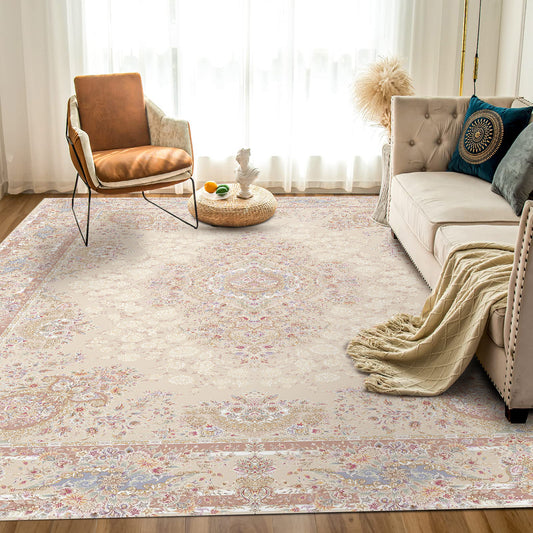 Persian Luxurious Rug – Classic Elegance in Khaki & Cream - Art World Gallery