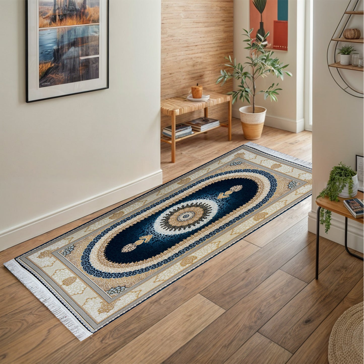 Sadra Blue – Classic Iranian Runner - Art World Gallery