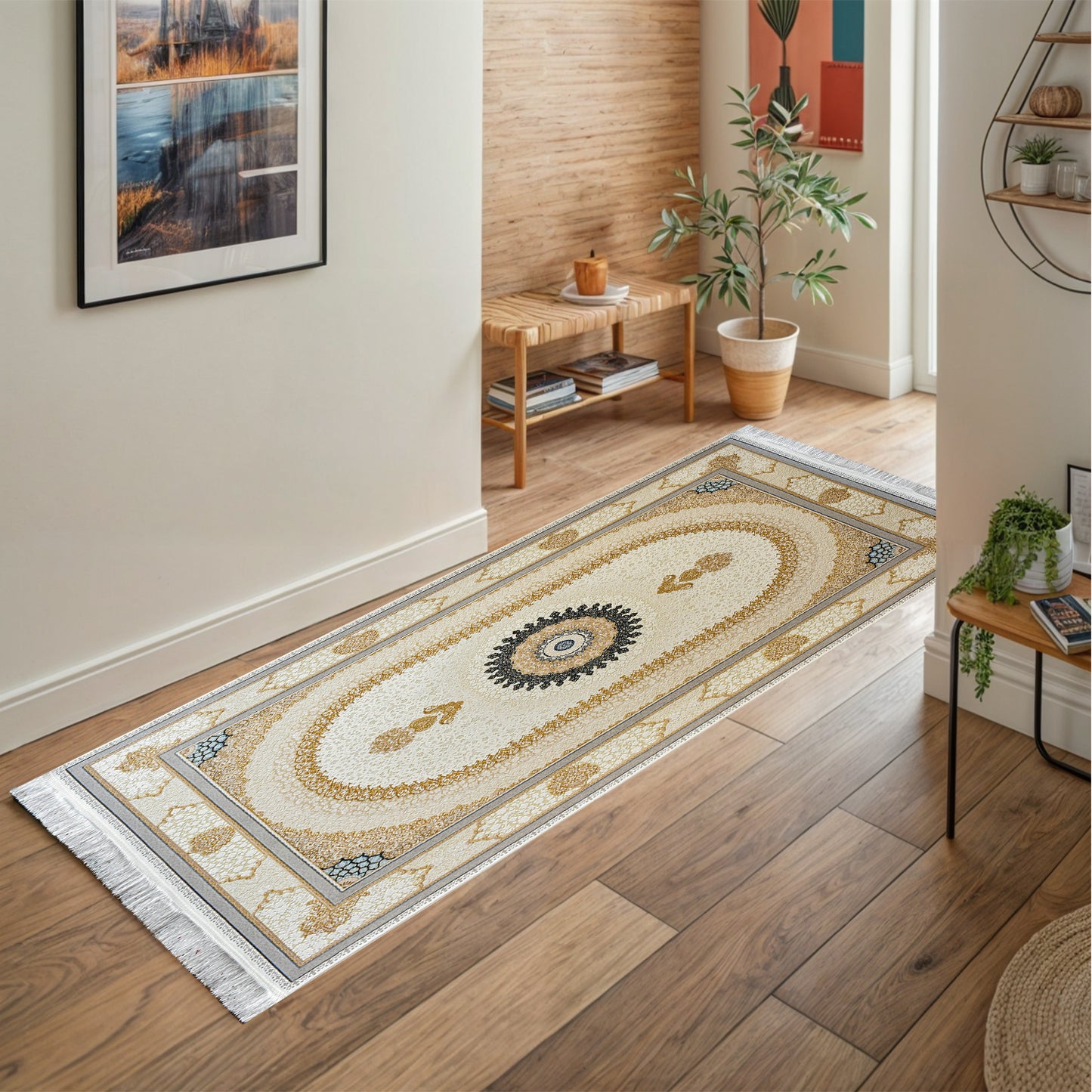 Sadra White - Classic Iranian Runner - Art World Gallery