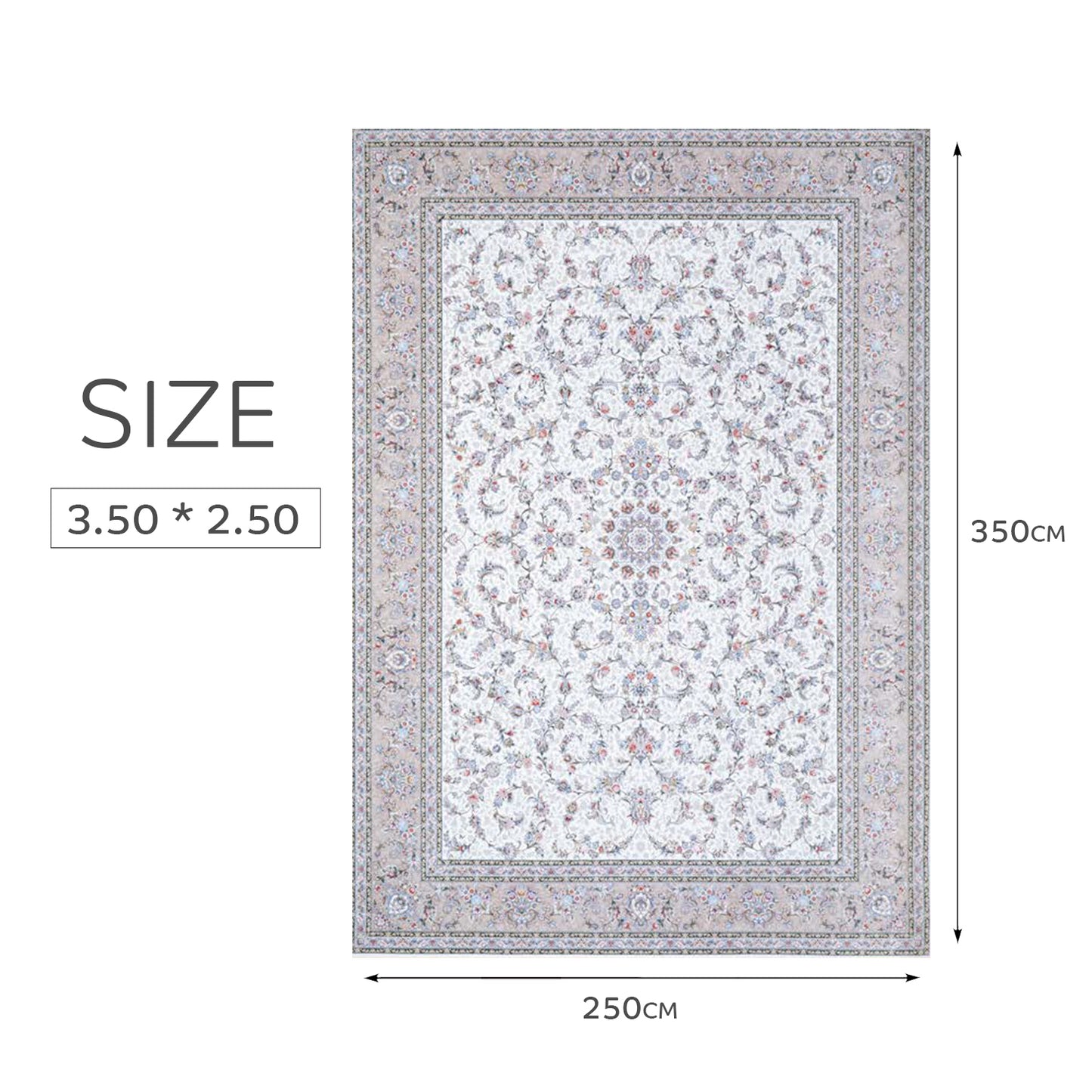 Classic Floral Oriental Rose Rug - Art World Gallery - Art World Gallery