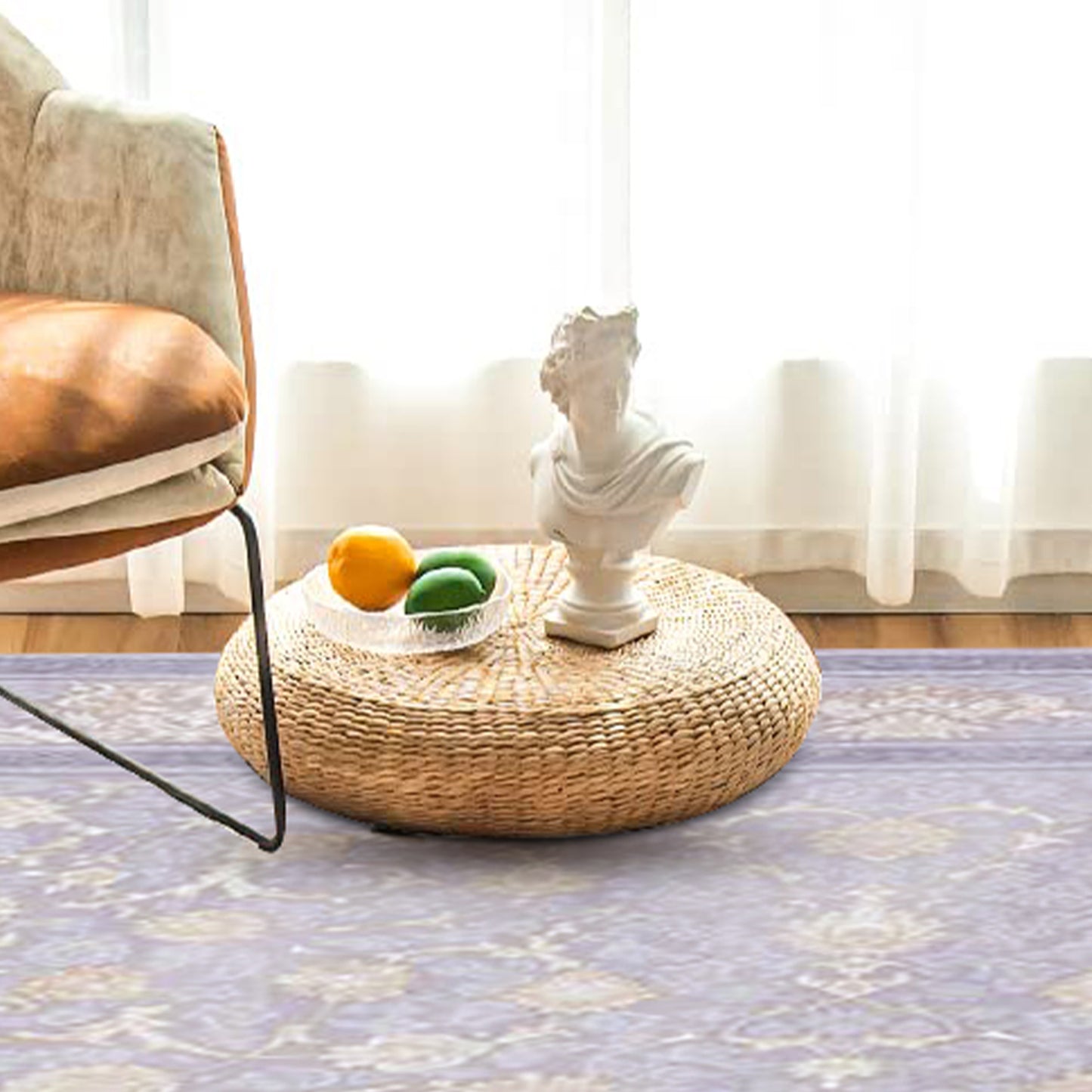Classic Gray and Beige Area Rug - Art World Gallery