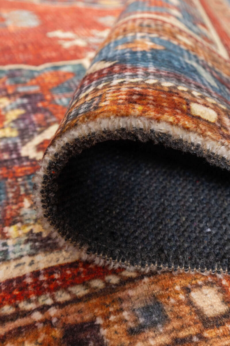 سجادة حمراء وزرقاء غير قابلة للانزلاق من مجموعة Vintage Collection