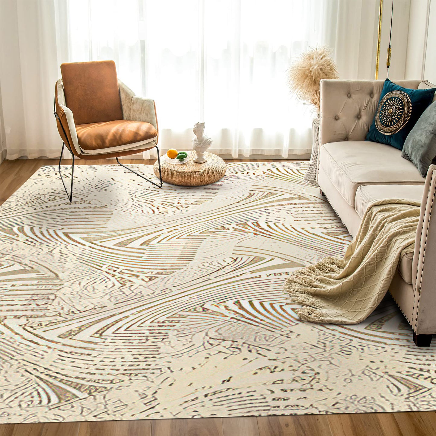 Modern Cream Rug - Art World Gallery