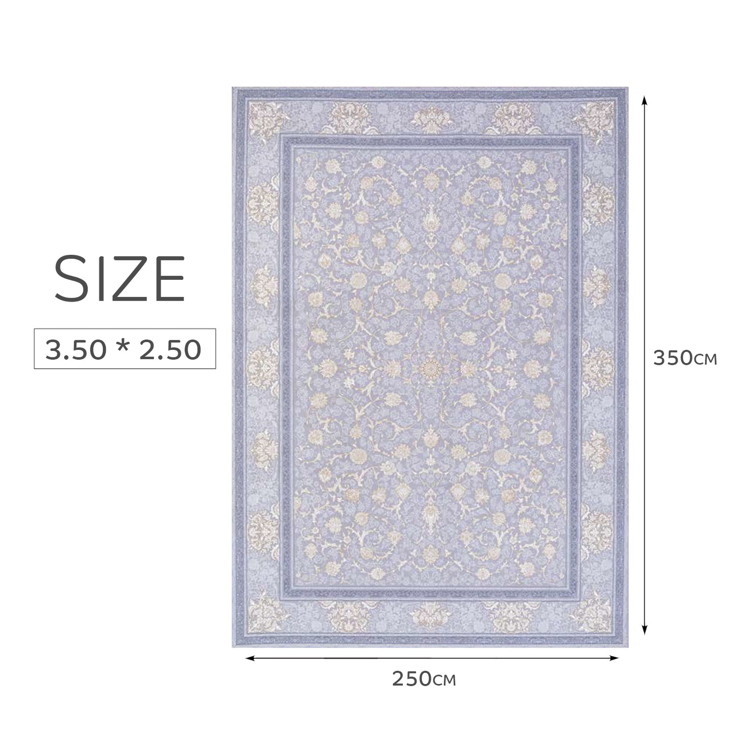 Classic Gray and Beige Area Rug - Art World Gallery