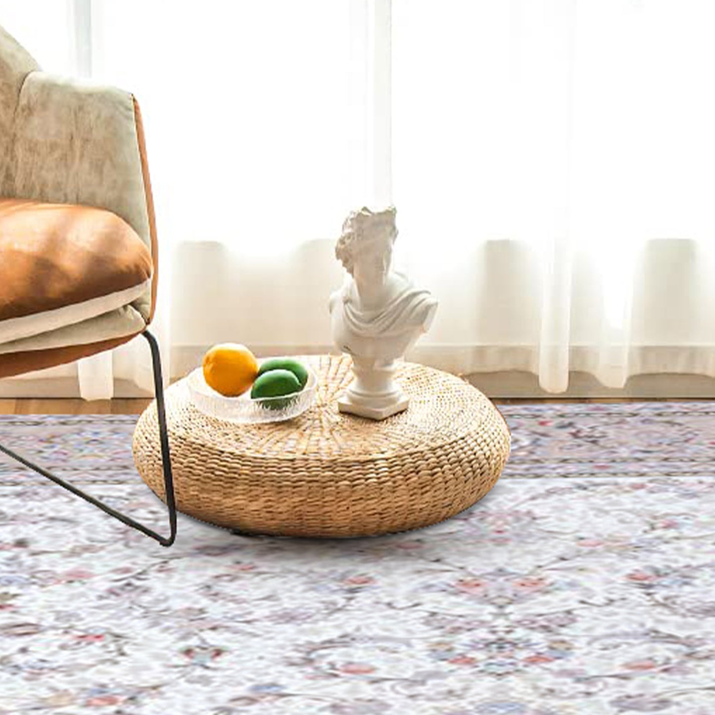 Classic Floral Oriental Rose Rug - Art World Gallery - Art World Gallery