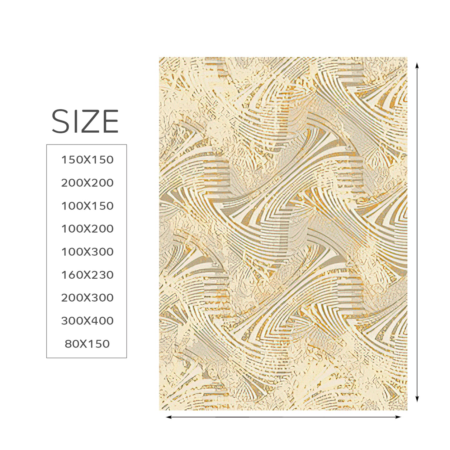 Modern Golden Beige Rug - Art World Gallery