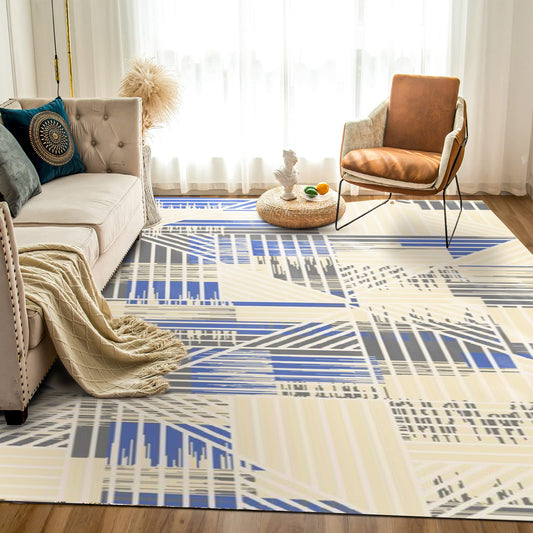 Modern Grey & Blue Carpet - Art World Gallery