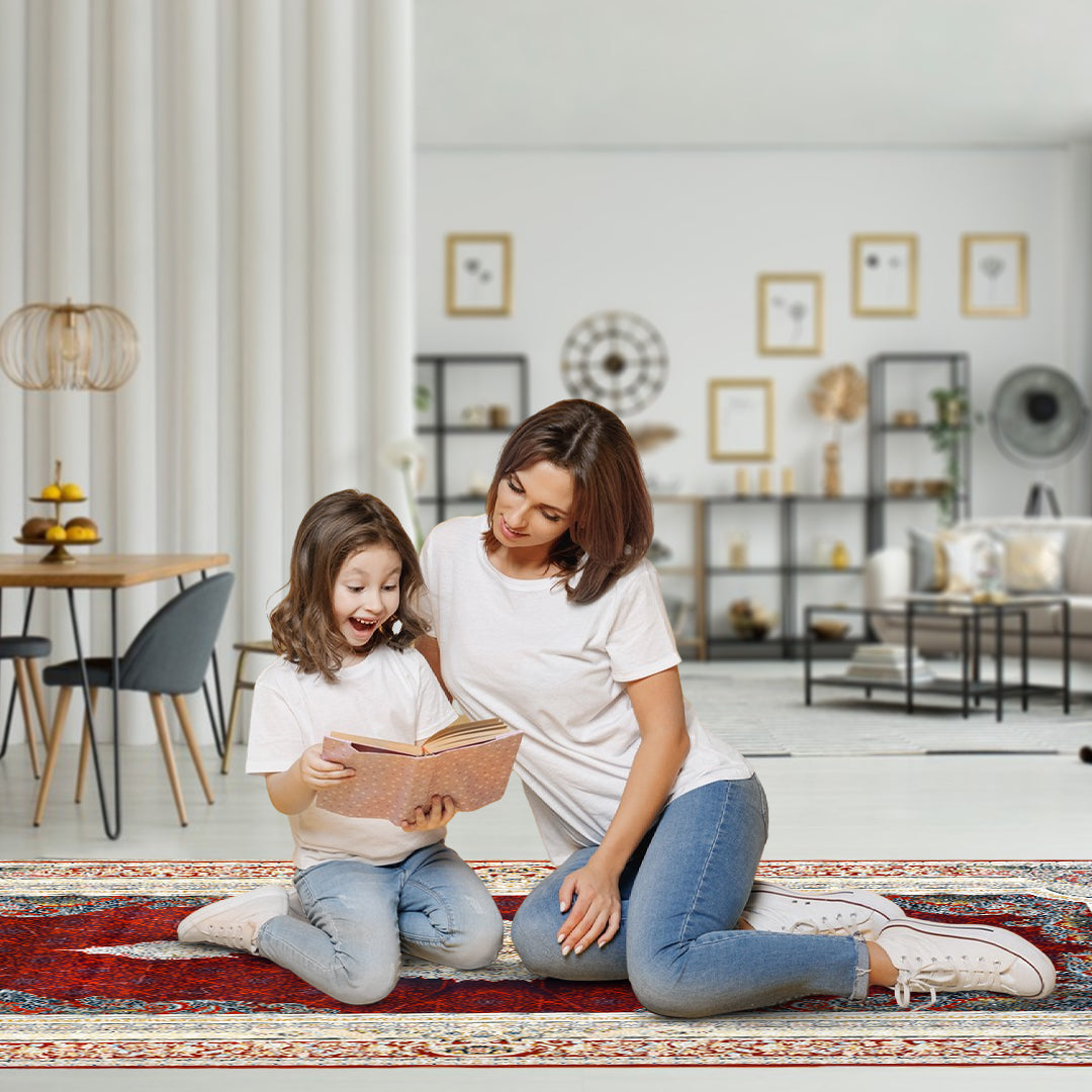 Golsar Red Rug – Classic Iranian Elegance - Art World Gallery