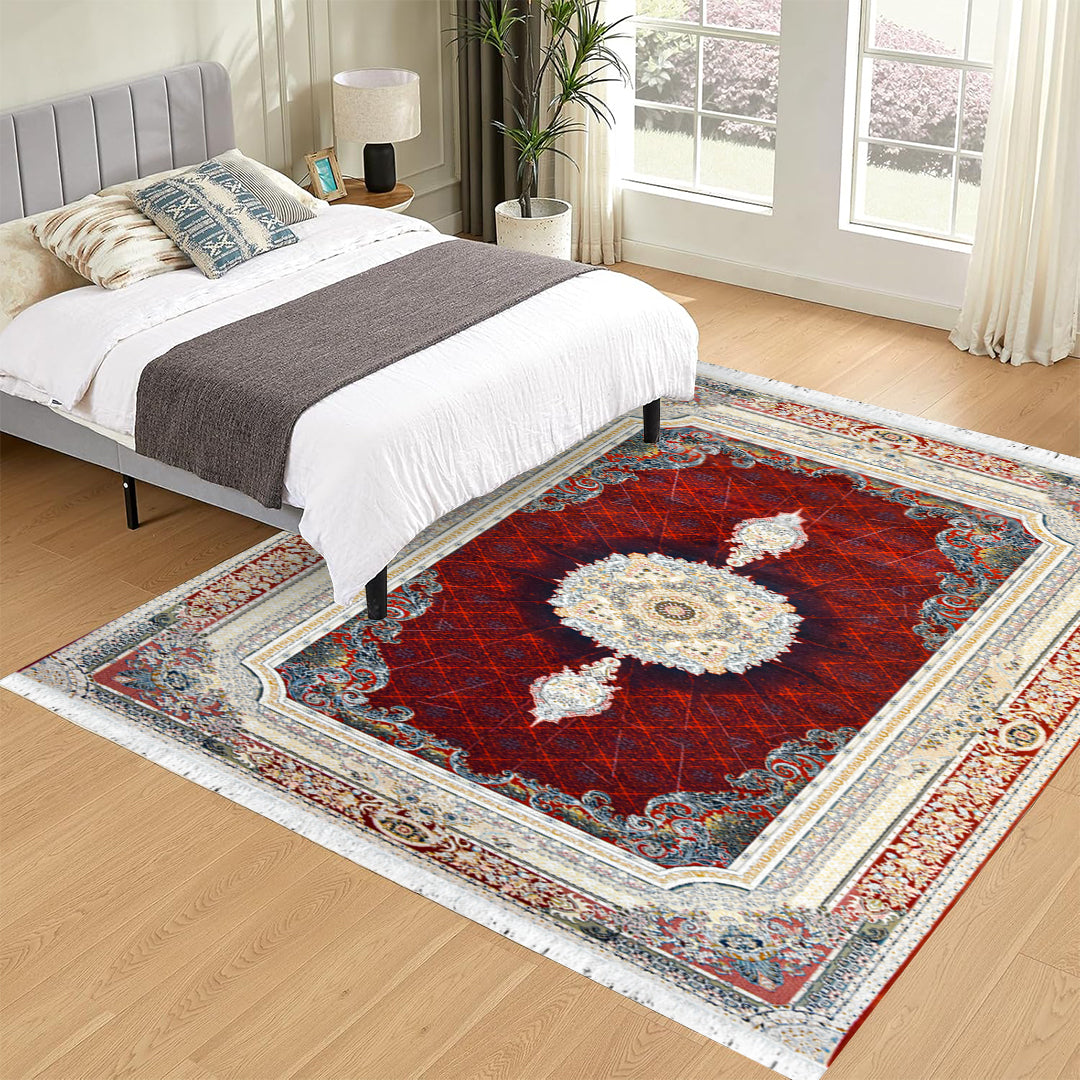Golsar Red Rug – Classic Iranian Elegance - Art World Gallery
