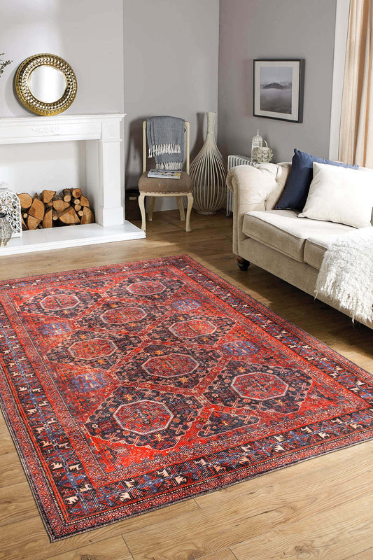 Red Vintage Multicolor Rug