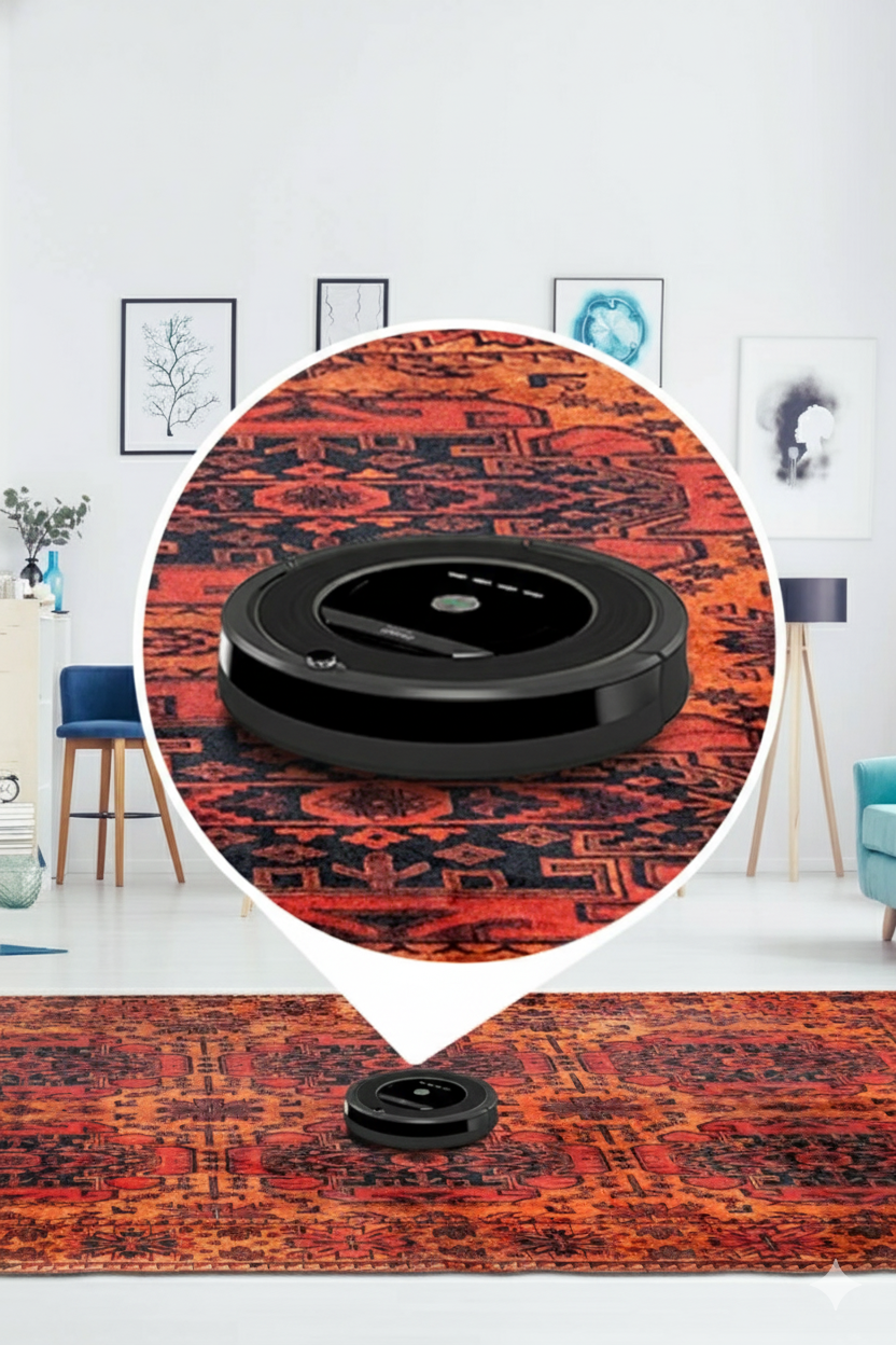 Vintage Collection Orange Non-Slip Area Rug