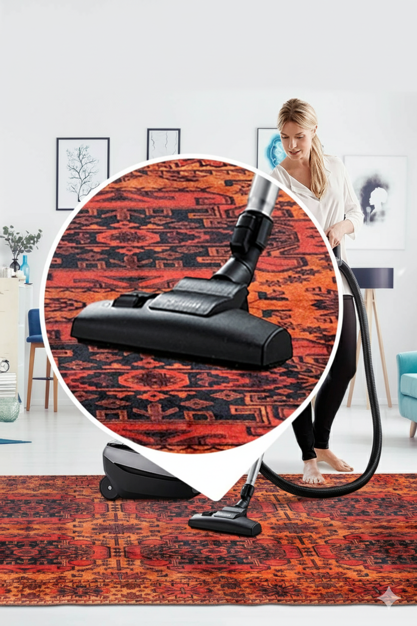 Vintage Collection Orange Non-Slip Area Rug