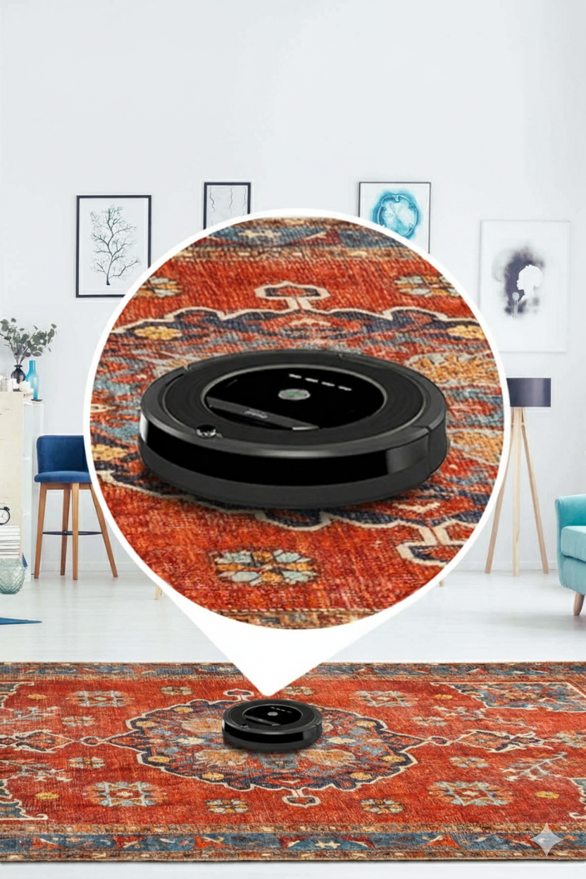 سجادة حمراء وزرقاء غير قابلة للانزلاق من مجموعة Vintage Collection